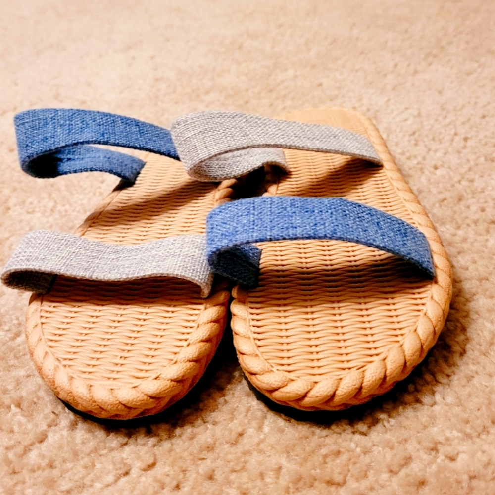 Flat Slip on Sandal Denim Look Eomens Sz 6 US